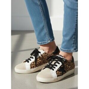 Women's Boutique Ccocci Marcie Cheetah Star Lace Up Platform Sneakers
